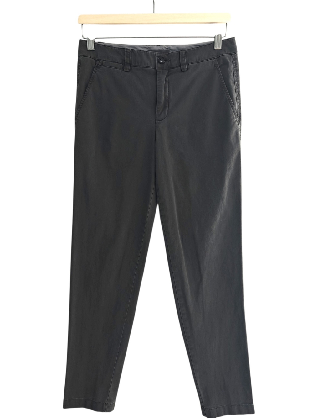 Vince Pants 2 Womens Grey Stretch Cotton Chino Straight Leg Trouser Minimalist